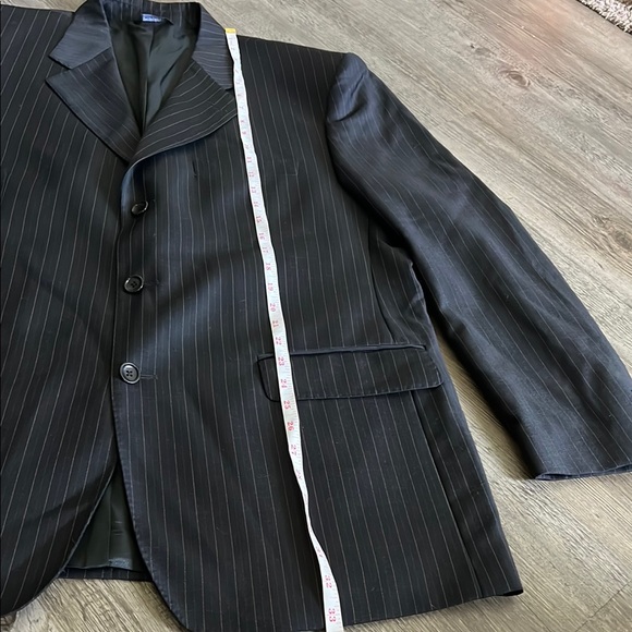 Ermenegildo Zegna Men's Black tan Pinstripe wool Blazer 44R - Picture 3 of 9